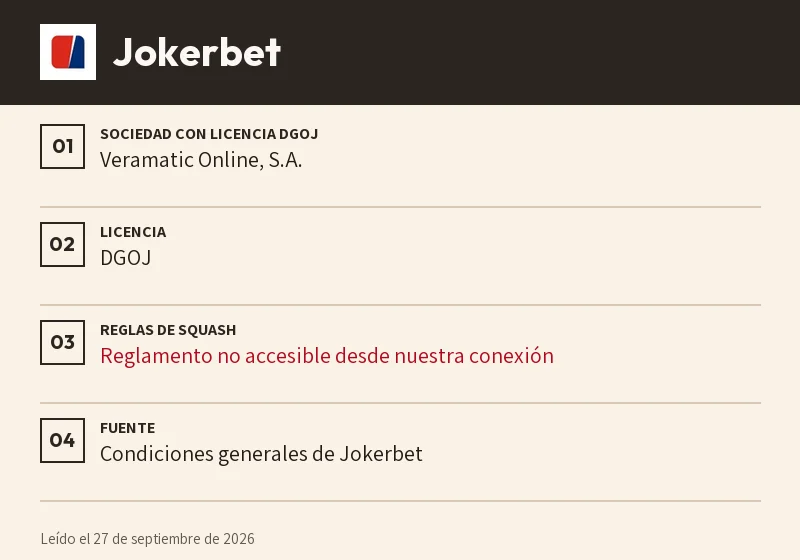 Ficha de Jokerbet: retirada, partido no jugado y sets